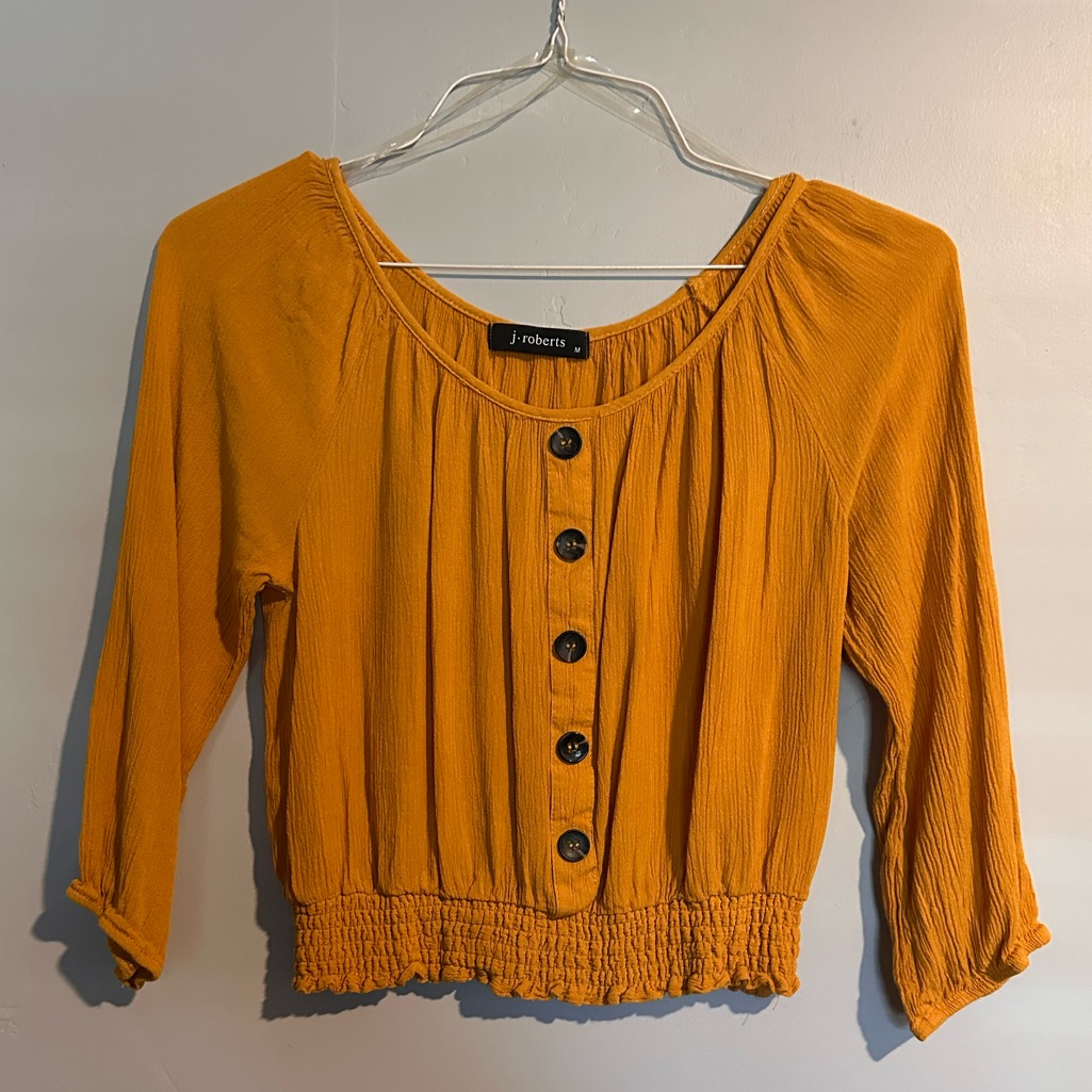 Womens Cropped Size Medium Marigold Shirt  Brand J  Roberts